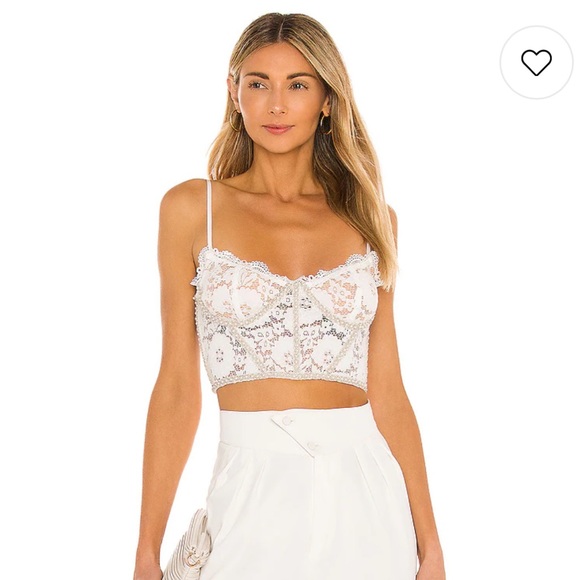 V. Chapman White Lace Crop Top - Picture 2 of 13